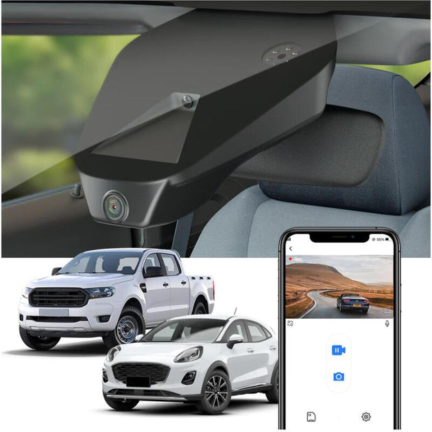 FITCAMX Integrert 4K Dashcam (foran+bak) - Ford Ranger/Puma (2019 -->) - Varenr: DZ03324KD - Bilfreak AS