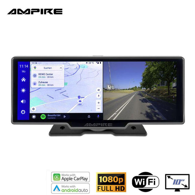 Ampire Apple Carplay/Android Auto - Frittstående 10" skjerm - Bilfreak AS