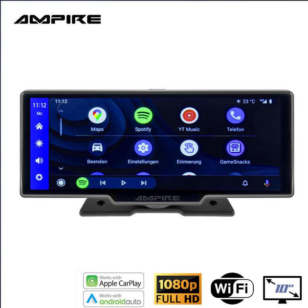 Ampire Apple Carplay/Android Auto - Frittstående 10" skjerm - Bilfreak AS