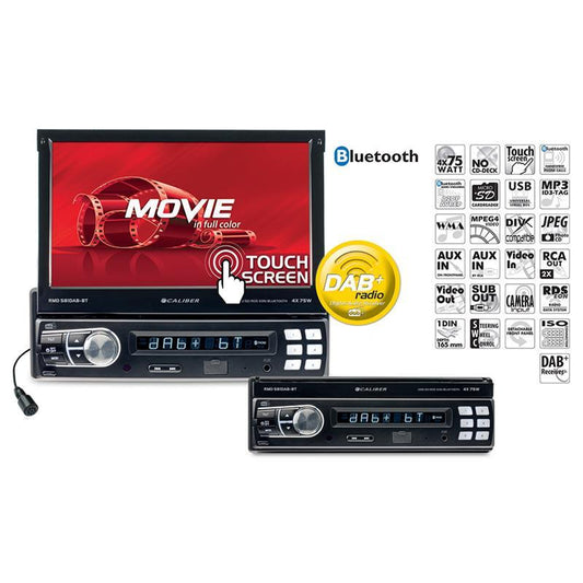 Caliber 7" LCD/DAB+/FM/USB/SD/BT - 1-DIN DAB Flip-out mediaspiller - Varenr: RMD581DABBT - Bilfreak AS