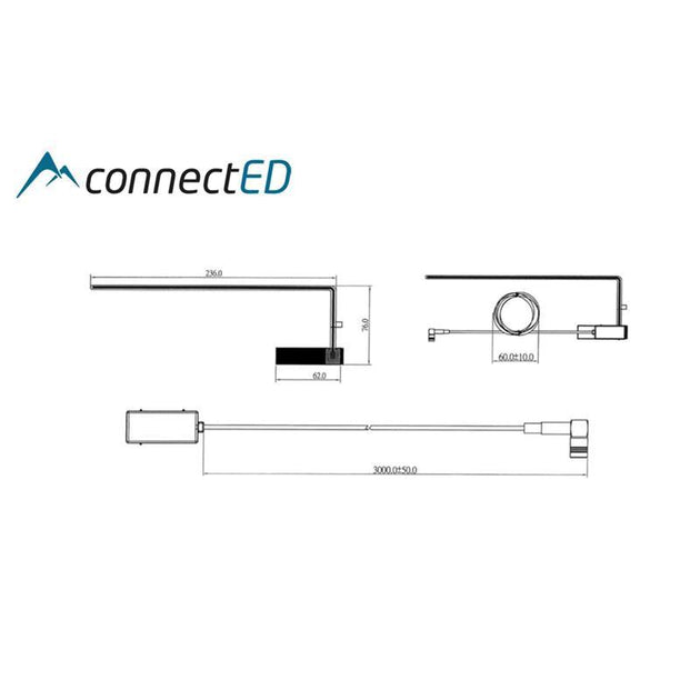 ConnectED DAB-antenne - SMB - For montering på vindu - Varenr: EDUN4020 - Bilfreak AS