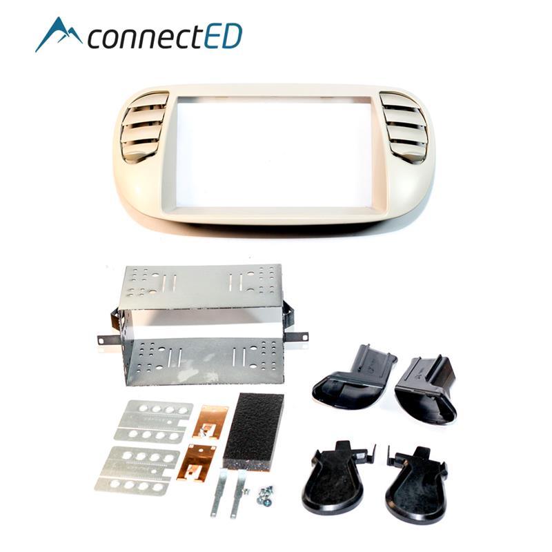 ConnectED Premium monteringskit 2-DIN - FIAT 500 (2007 - 2015) Pearl White - Bilfreak AS