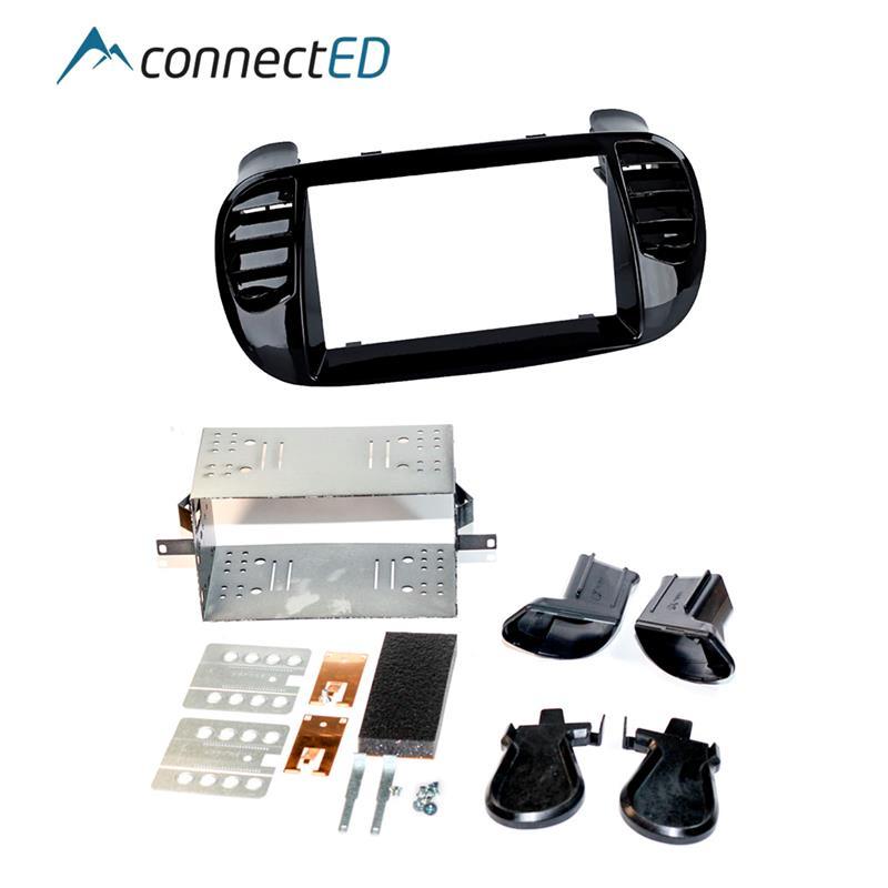 ConnectED Premium monteringskit 2-DIN - FIAT 500 (2007 - 2015) - Pianosort - Bilfreak AS