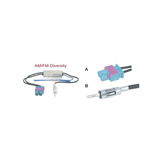 Connects2 Antenneadapter (FM) - 2 x fakra til DIN ("smal" versjon) - Varenr: CT27AA56 - Bilfreak AS