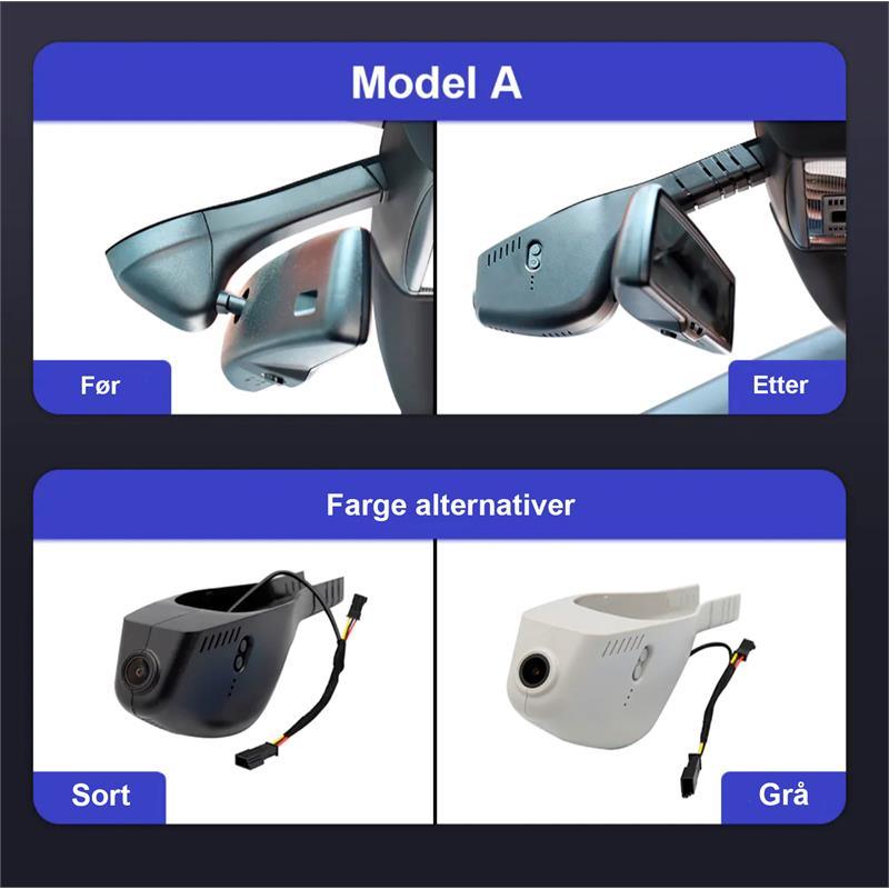 FITCAMX Integrert 4K Dashcam (foran+bak) - VW/Skoda (2015 -->) "Model A" Grå - Varenr: LZJ61084KDG - Bilfreak AS