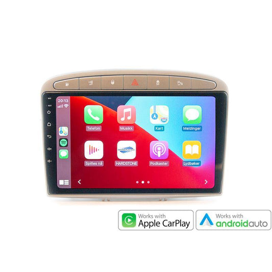 Hardstone 9" Apple CarPlay/Android Auto - 308/RCZ (2007-2015) m/ryggesensorer Sølv - Varenr: PD9183PE4 - Bilfreak AS