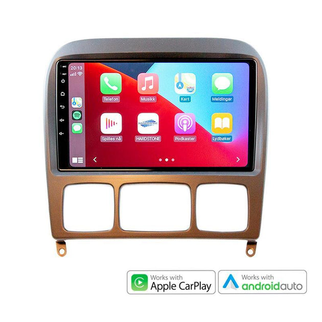 Hardstone 9" Apple CarPlay/Android Auto - MB S-klasse (1999-2003) u/aktivt høytt. - Varenr: PD9183MB8 - Bilfreak AS