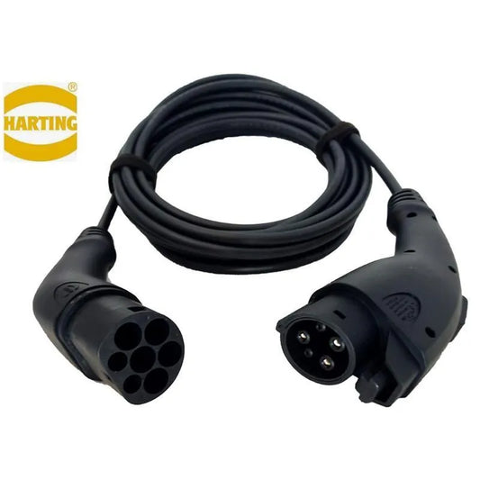 Harting MODE3 T1-T2, 3-F 32A 5M 7,4KW - Ladekabel 5 meter - Bilfreak AS