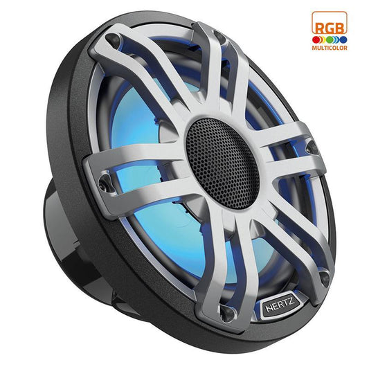 Hertz HMX65SLDG 6½" koaxial 2-v grå LED - Sprutsikker IP65, 150W RGB LED-lys - Varenr: HMX65SLDG - Bilfreak AS