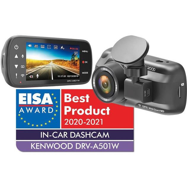 Kenwood DRVA501W dashcam - Dashcam med trådløst WiFi og GPS - Varenr: DRVA501W - Bilfreak AS