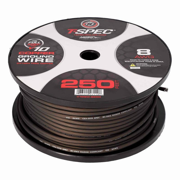 Metra Marine matt sort jordkabel - 8AWG / 10mm² - 250 ft / 76 meter - Bilfreak AS