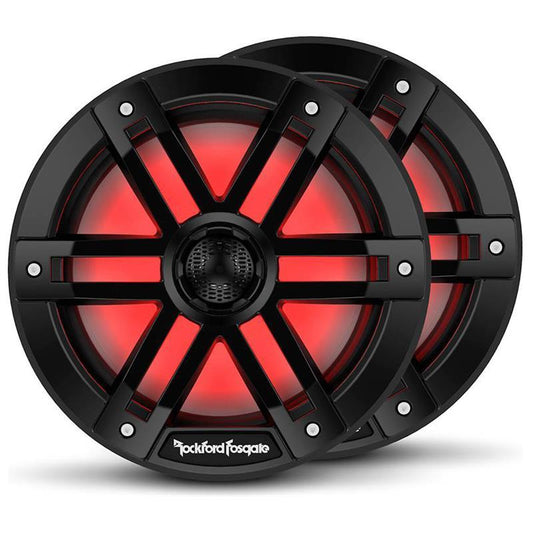 Rockford Fosgate Marine, 8" Sort - Marine 8", 2-veis, 150/600W, LED-lys - Varenr: M18B - Bilfreak AS