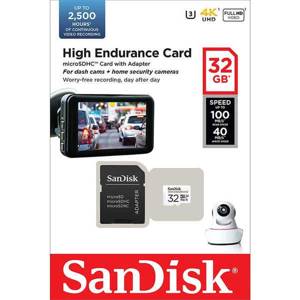 Sandisk 32GB High Endurance SD kort - Designet for dashcam! - Varenr: SANDISKHE32 - Bilfreak AS