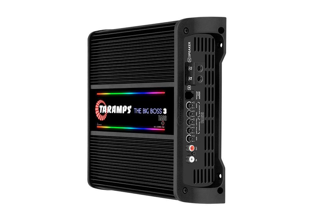 Taramps Bilforsterker 1x3000W 0,5~2ohm 0,5~2 ohm Sort utførelse / RGB - Bilfreak AS