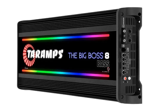 Taramps Bilforsterker 1x8000W 0,5~2ohm 0,5~2 ohm Sort utførelse / RGB