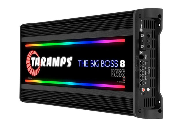 Taramps Bilforsterker 1x8000W 0,5~2ohm 0,5~2 ohm Sort utførelse / RGB - Bilfreak AS